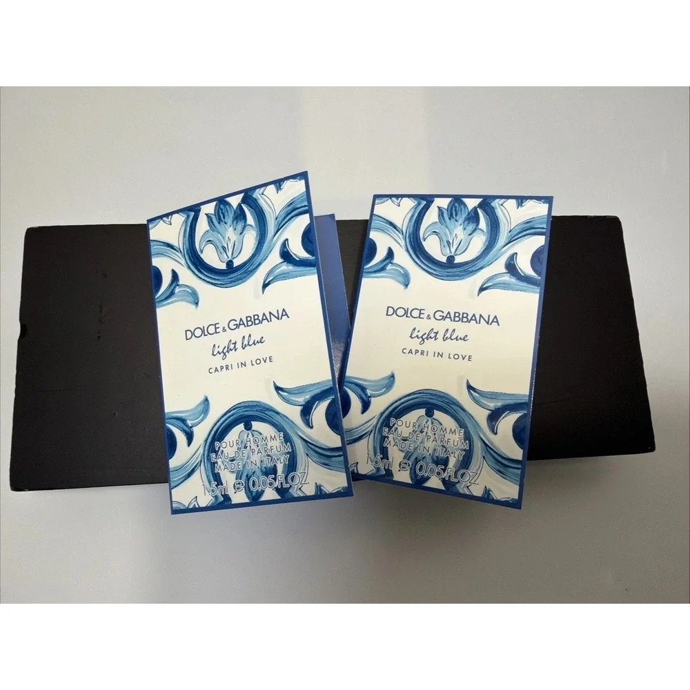 Lot of 2 Dolce & Gabbana Light Blue Capri In Love EDP Samples 1.5mL Each